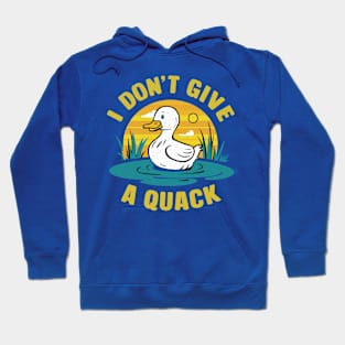 Funny I Don't Give A Quack Cute Duck Halftone Design Hoodie